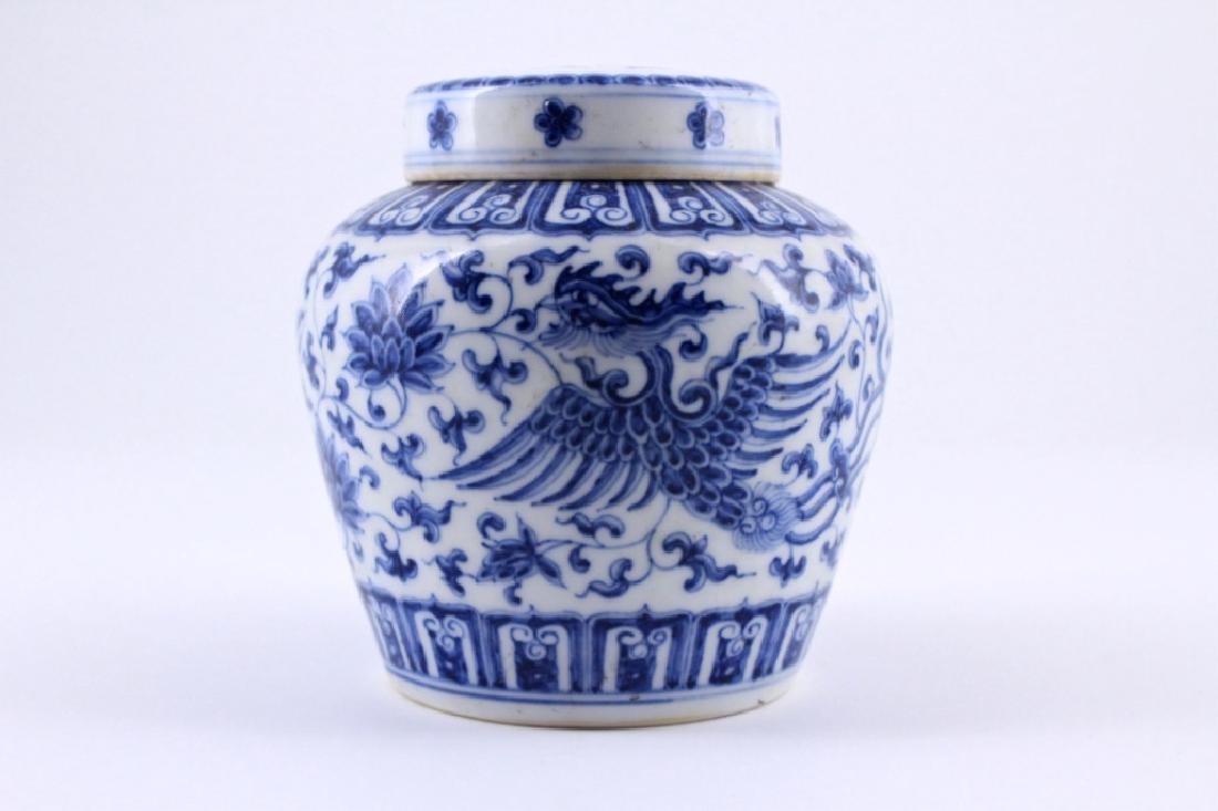 Ming Blue&White Phoenix Porcelain Jar with Lid (1 of 6)