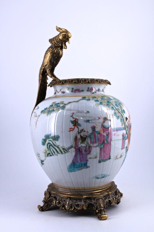 Famille Rose Porcelain Jar with Bronze Mount Qing (1 of 9)