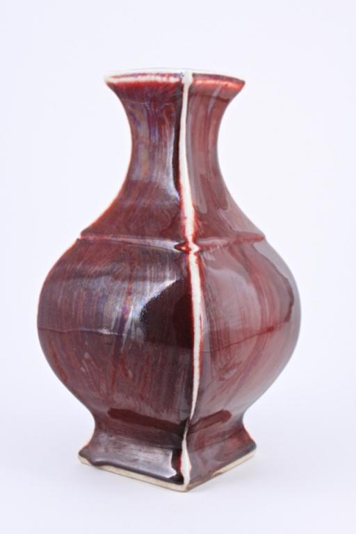 Large Qing Red Glaze Porcelain Vase Qian Long Mark (1 of 7)