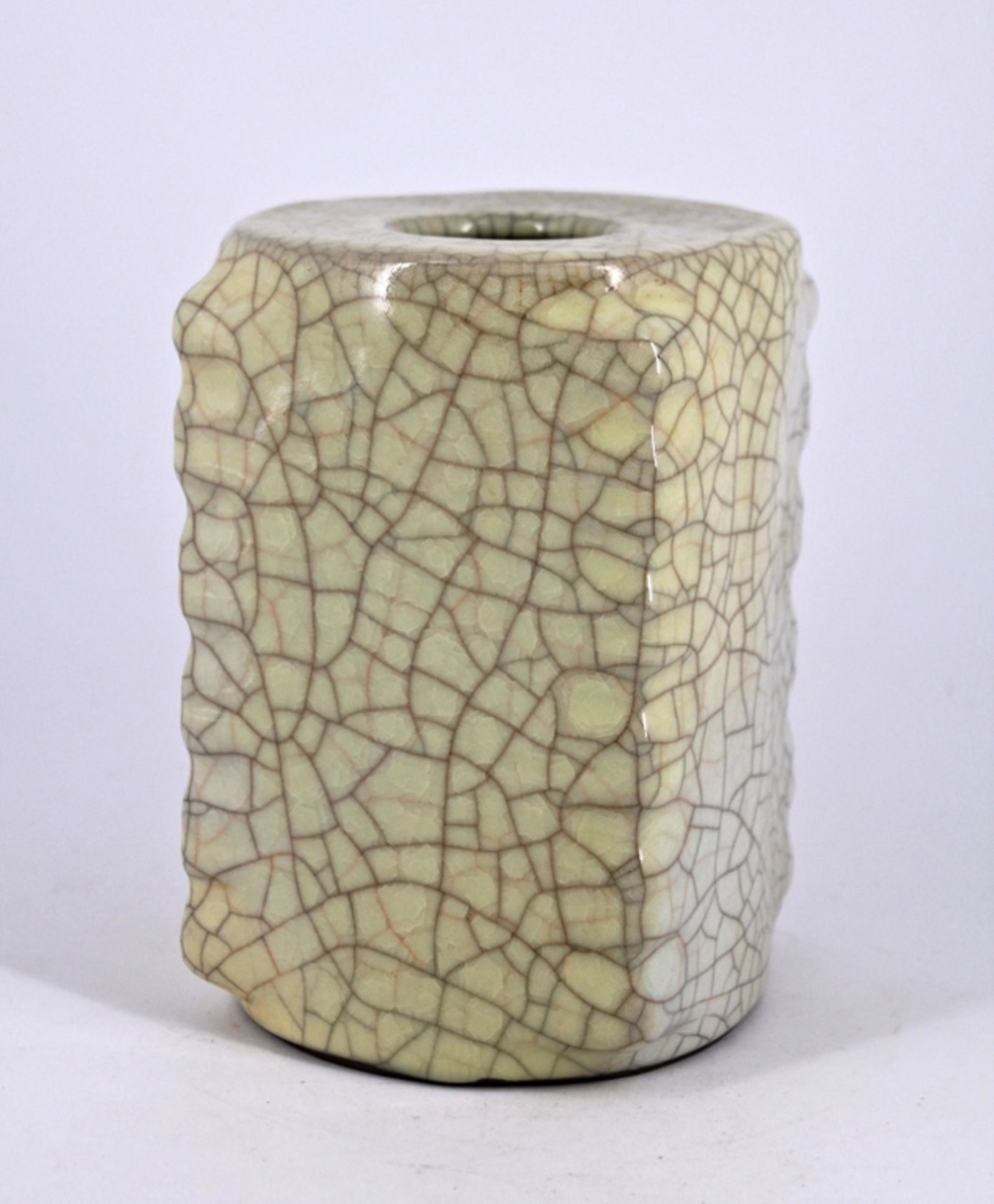Song Ge Yao Crackle Porcelain Chong Vase: Song Ge Yao Crackle Porcelain Chong Vase 6 3/4 H x 4 5/8 W"