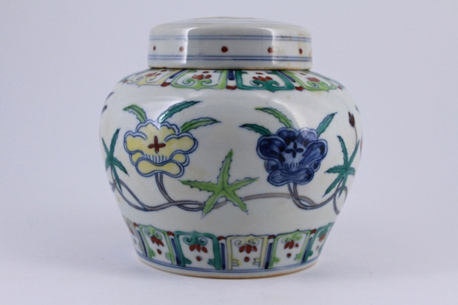 Qing DouCai Porcelain Jar with Lid (1 of 4)