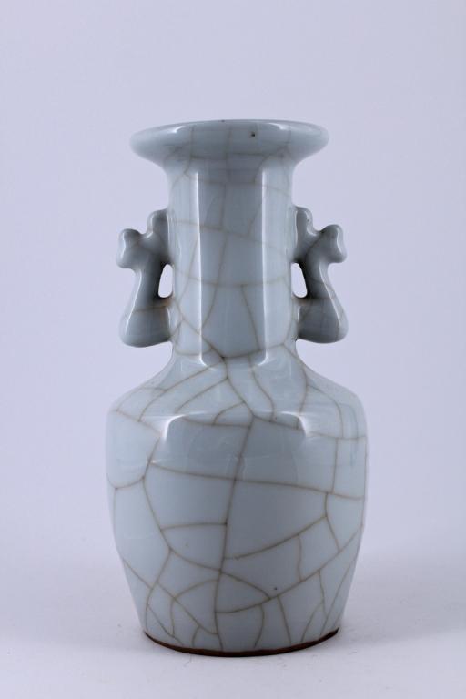 Guanyao Crackle Porcelain Vase Song Period: Guanyao Crackle Porcelain Vase Song Period 8 1/2" H x 4 3/8"W