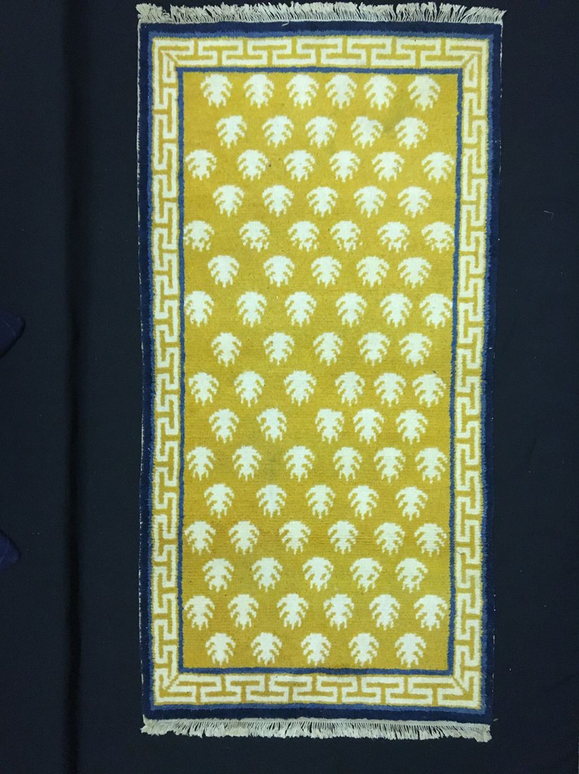 Chinese Antique Carpet: L61in W31in Domestic shipping $70 and oversea $140.