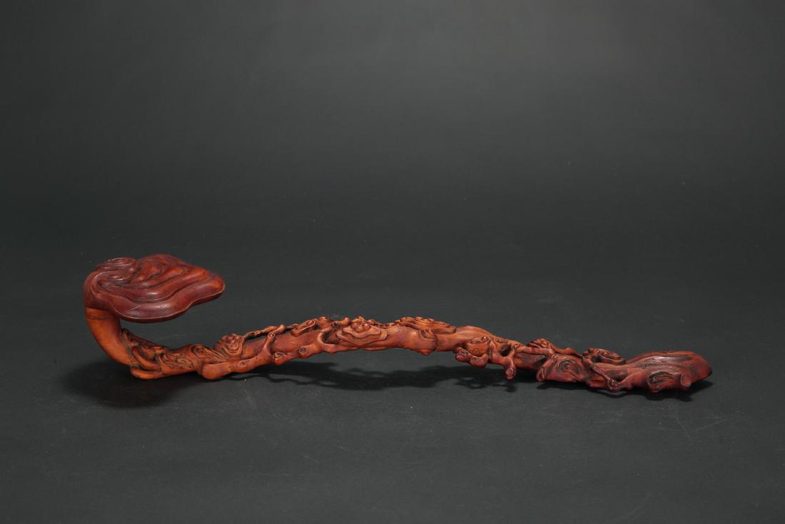 A Chinese Gilt Bronze Ruyi with Jade Inlaid (1 of 5)