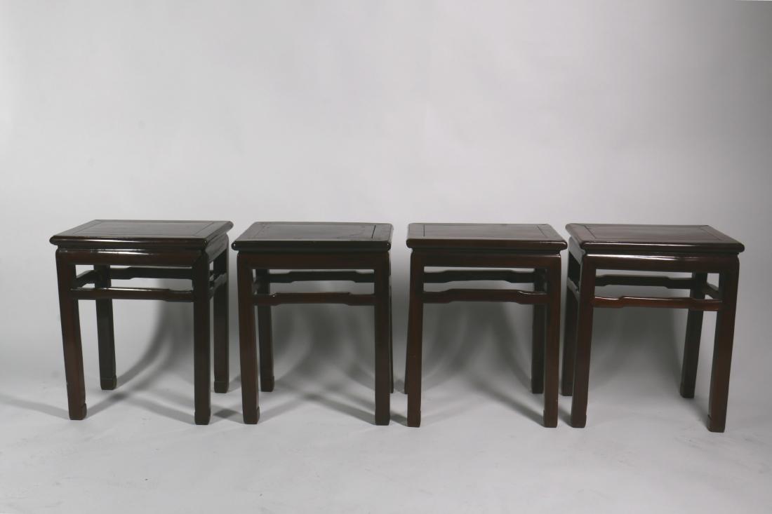 A Set of Four Chinese Rosewood Stools (1 of 7)