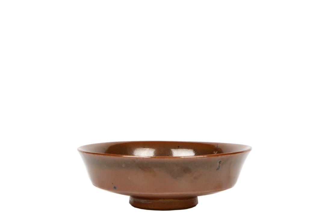 A Chinese Red Glazed Porcelain Plate (1 of 6)