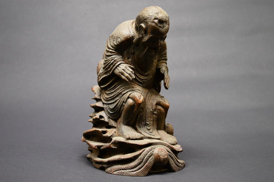 A Chinese Carved Bamboo Figure of Fishman (1 of 9)