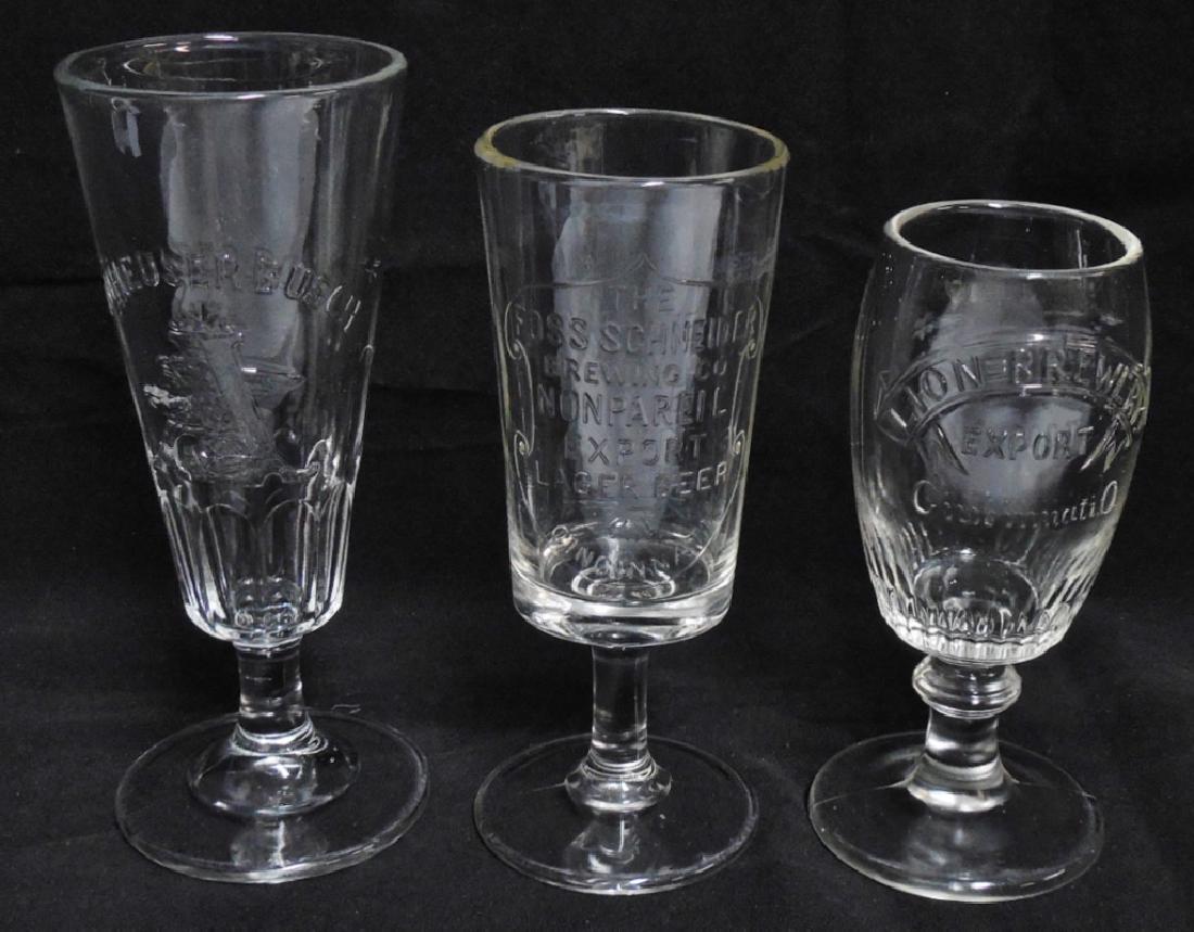 Lot of 3 Beer Glasses with Stems (1 of 1)