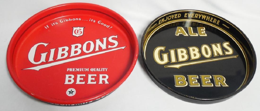 Lot of 2 "Gibbons" Beer Trays (1 of 2)