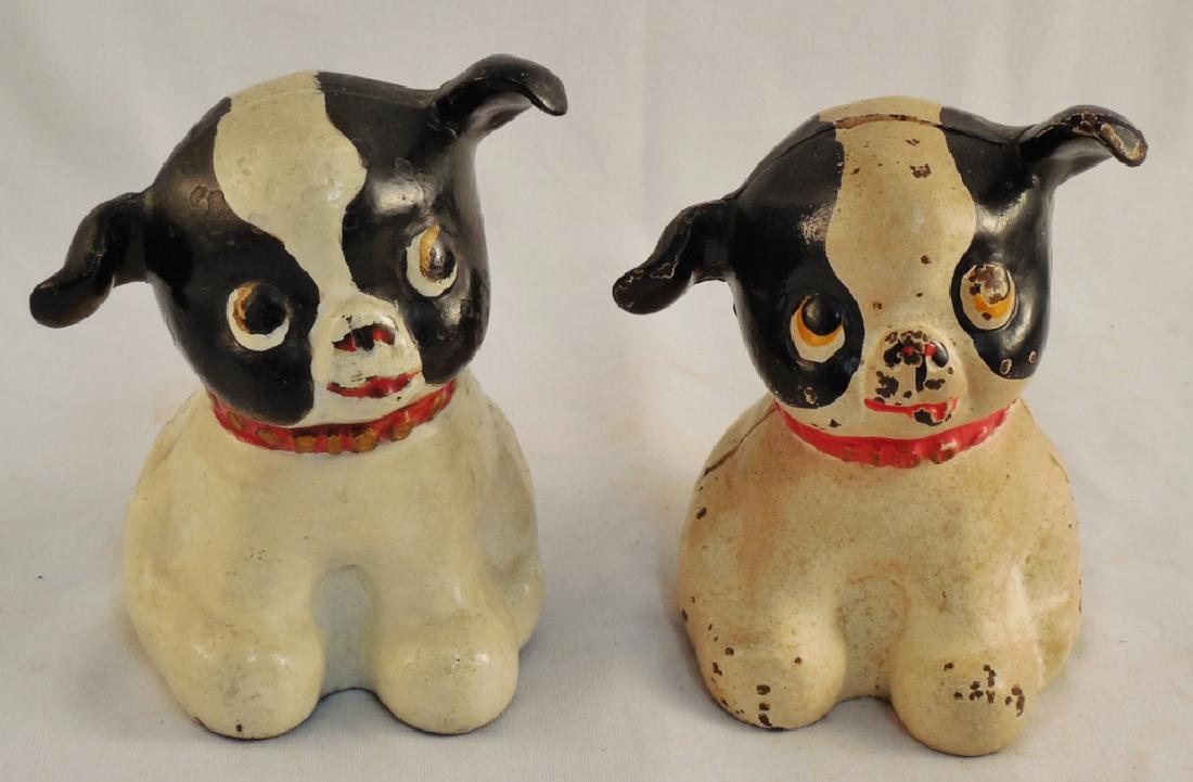 Lot of 2 Cast Iron Dog Doorstops FIDO both 4 3/4"H (1 of 2)