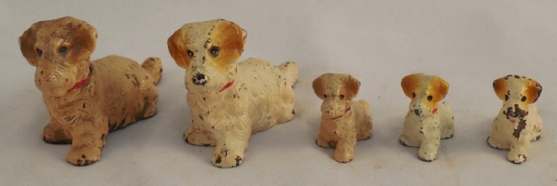 Lot of 5 Cast Iron Puppy Figurines (1 of 2)