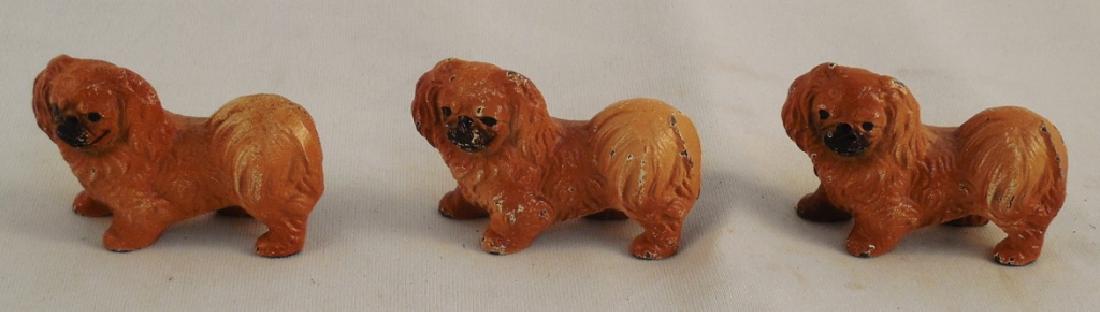 Lot of 3 Miniature Cast Iron Pekingese (1 of 2)