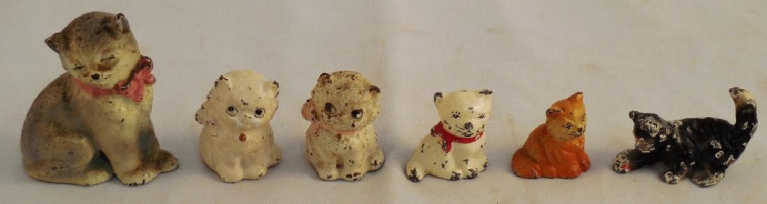 Lot of 6 Miniature Cast Iron Cats (1 of 2)