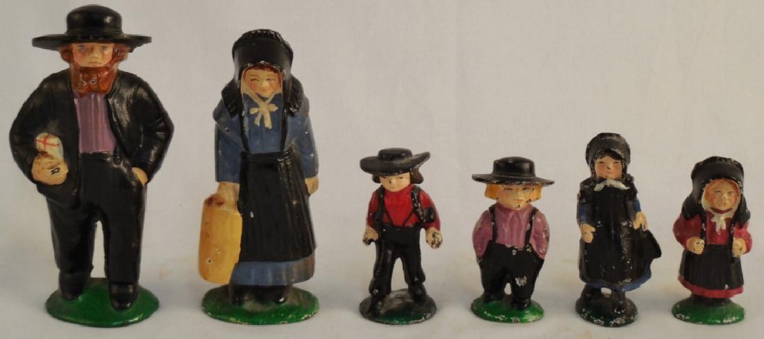 Lot of 6 Cast Iron Amish Figurines (1 of 2)