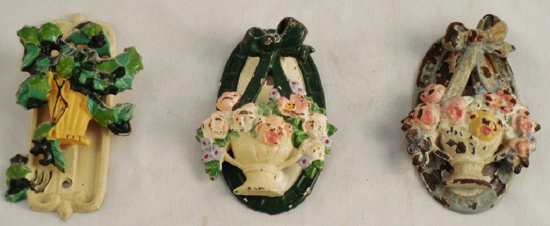 Lot of 3 Cast Iron Door Knockers Floral (1 of 2)