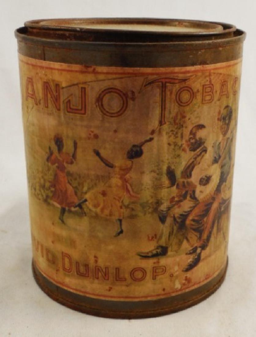 "Banjo Tobacco Petersburg VA" Tin: measures 5" H