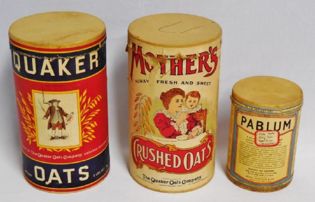 Lot of 3 Cardboard Cylindrical Food Containers: Oats and others