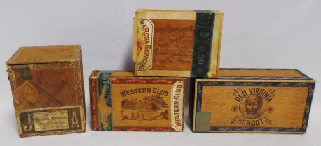 Lot of 4 Assorted Cigar Boxes: with advertisements