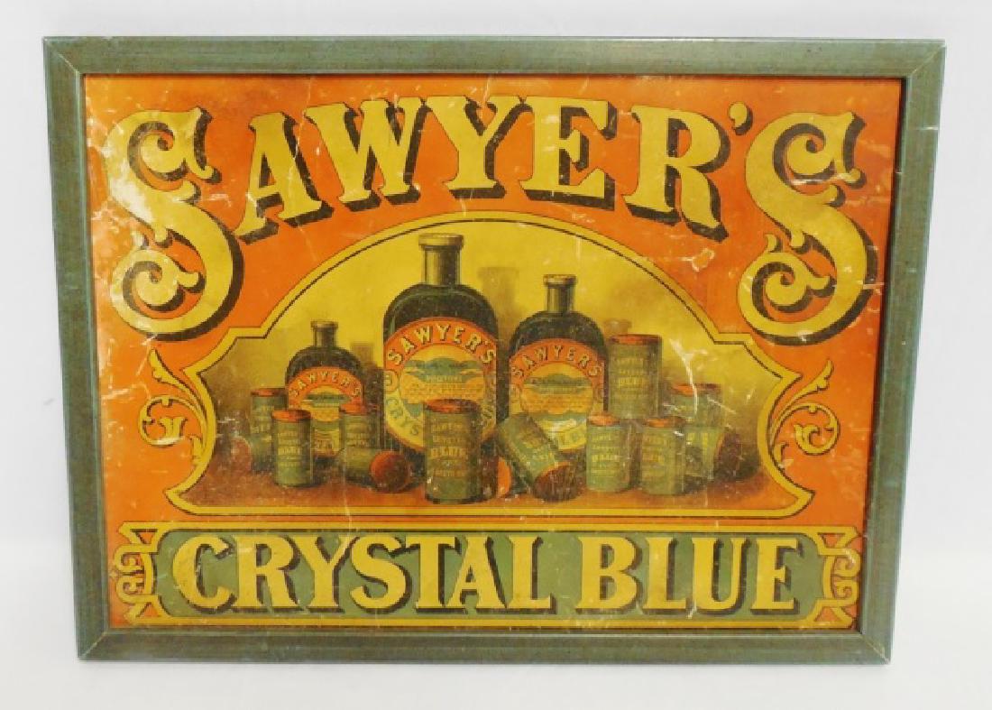 "Composition Card Mount" Advertisement: for "Sawyer's Crystal Blue" measures 18 1/8" L x 13 3/4" H