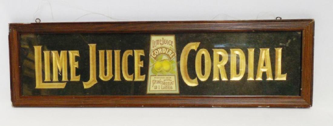 Framed Advertisement "Lime Juice Cordial": measures 21 1/4" L x 6" H