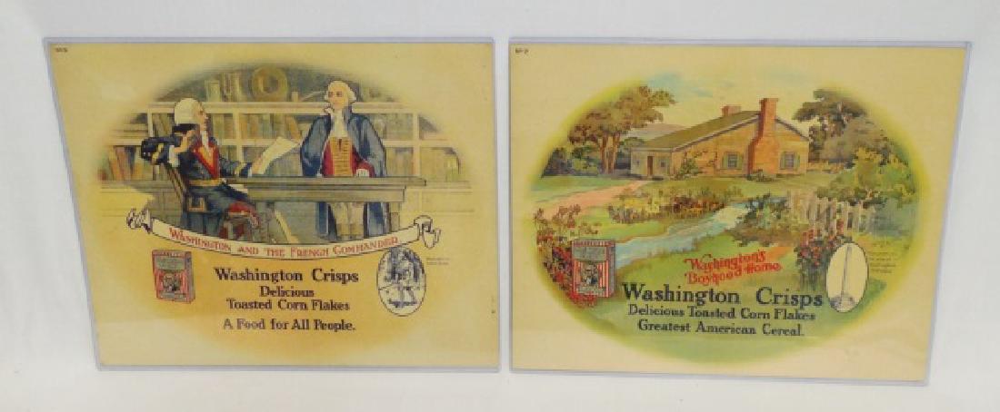 Lot of 2 "Washington Crisps" Advertisements: both are double-sided and both measure 20" L x 15 7/8" H
