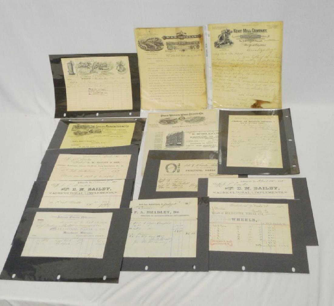 Lot of Approx. 20 Pieces of Assorted Ephemera: includes pumps, hardware, and implement related correspondence, letterheads, advertisements, sales receipts, and others