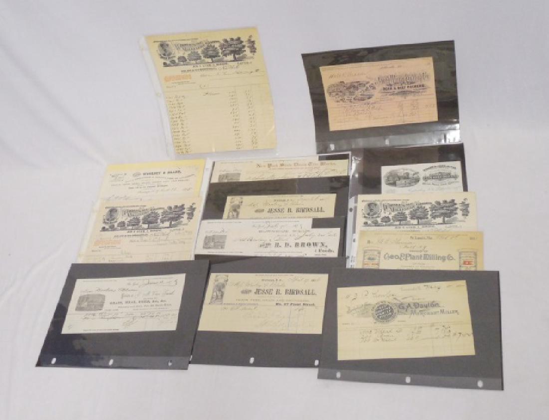 Lot of Approx. 20 Pieces of Assorted Ephemera: mostly flour, feed, and meat related correspondence, letterheads, advertisements, sales receipts, and others