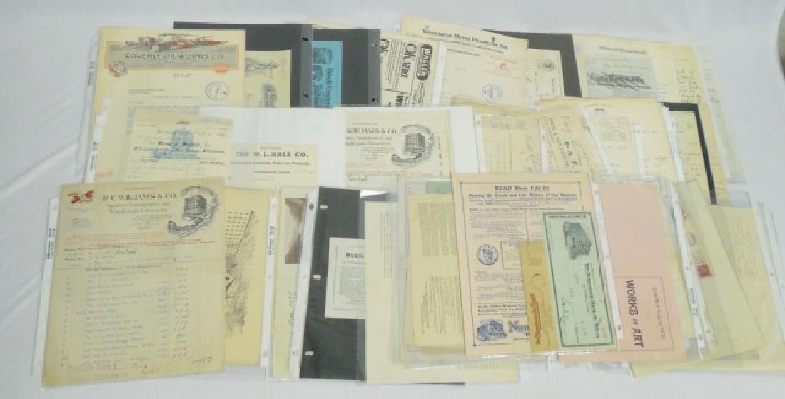Lot of Approx. 100+ Pieces of Assorted Ephemera: includes oil, grocers, and manufacturing related correspondence, letterheads, advertisements, sales receipts, and others