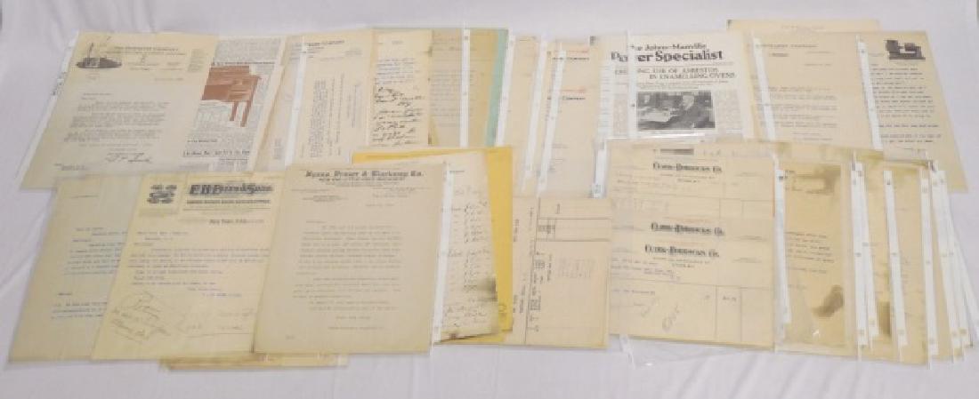 Lot of Approx. 75+ Piecces of Assorted Ephemera: includes sanitation, brass, machinery and hardware related correspondence, letterheads, advertisements, sales receipts, and others