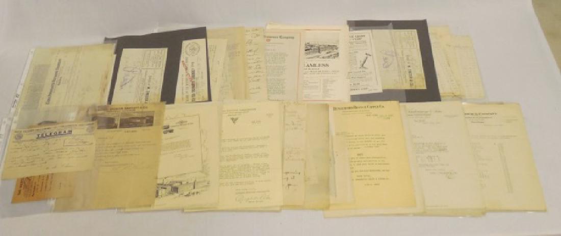 Lot of Approx. 50+ Pieces of Assorted Ephemera: includes hardware, brass and copper, and bookseller related correspondence, letterheads, advertisements, sales receipts, and others