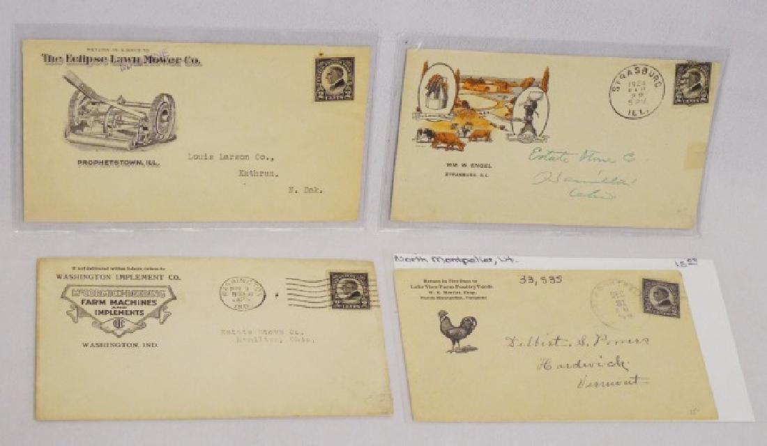 Lot of 4 Circulated Envelopes w/Agricultural Ads: advertising items