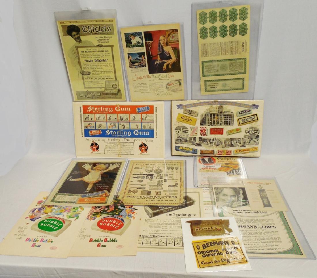 Lot of 10+ Assorted Gum Advertisements: magazine pages and others