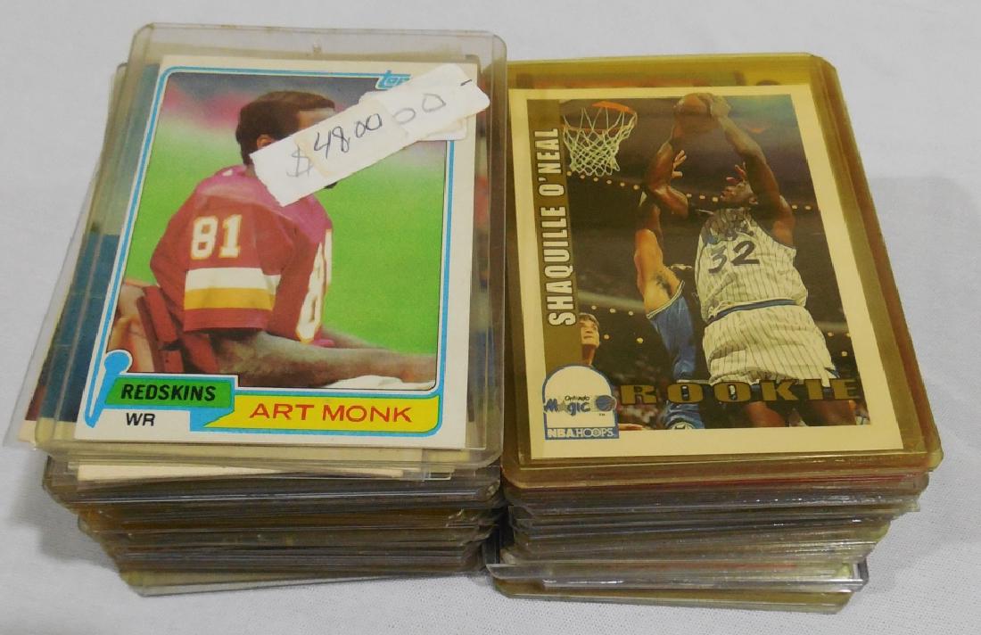 Assorted Football and Basketball Cards: including Terry Bradshaw, Shaquille O'Neil, and others