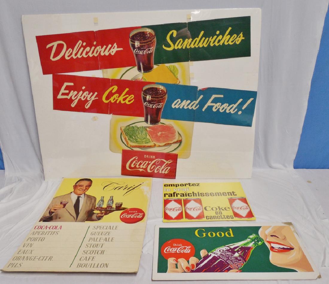 Lot of 5 Coca-Cola Advertisements: "Good" ad measures 21" L x 11" W