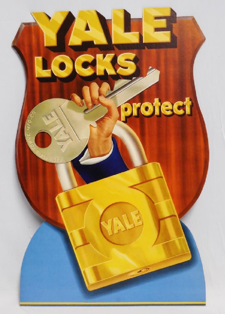Cardboard Die Cut Yale Locks Advertisement: measures 30" H x 19" W