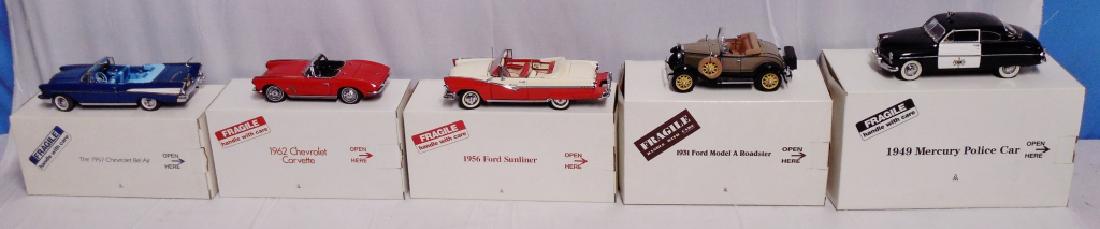 Lot of 5 Danbury Mint Cars: with boxes NOTE: ALL CARS HAVE DAMAGE AND/OR REPAIRS