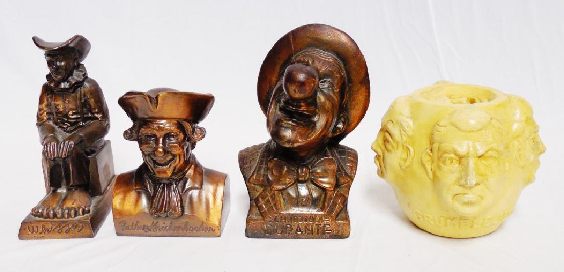 Lot of 4 Banks - 3 Metal and 1 Plastic: Plastic one is Grumble Jug measures 4 1/2" H