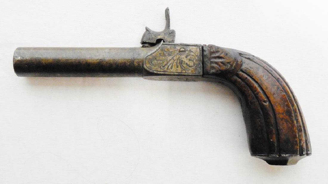 Derringer Percussion Top Hammer with Drop Trigger: #15 marked on barrel, 2 3/4"Barrel