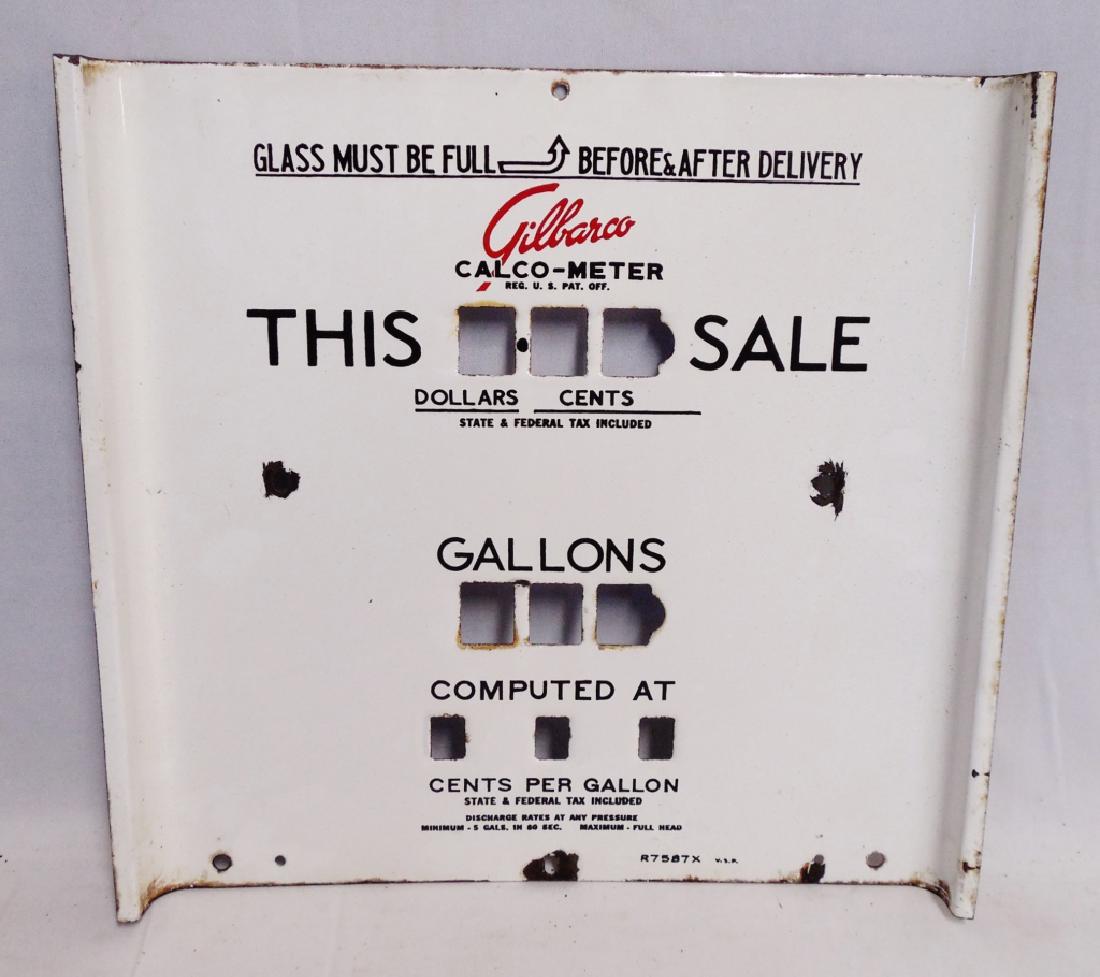 Gilbarco Calco-Meter Gallon/Sale Face Plate: measures 12 3/4" L x 12" H