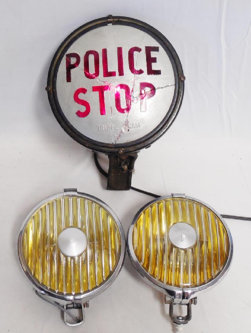 Lot of 2 Raydyot Lights: and light up "Police Stop" light: works NOTE: THE FACE IS BADLY DAMAGED CRACKED