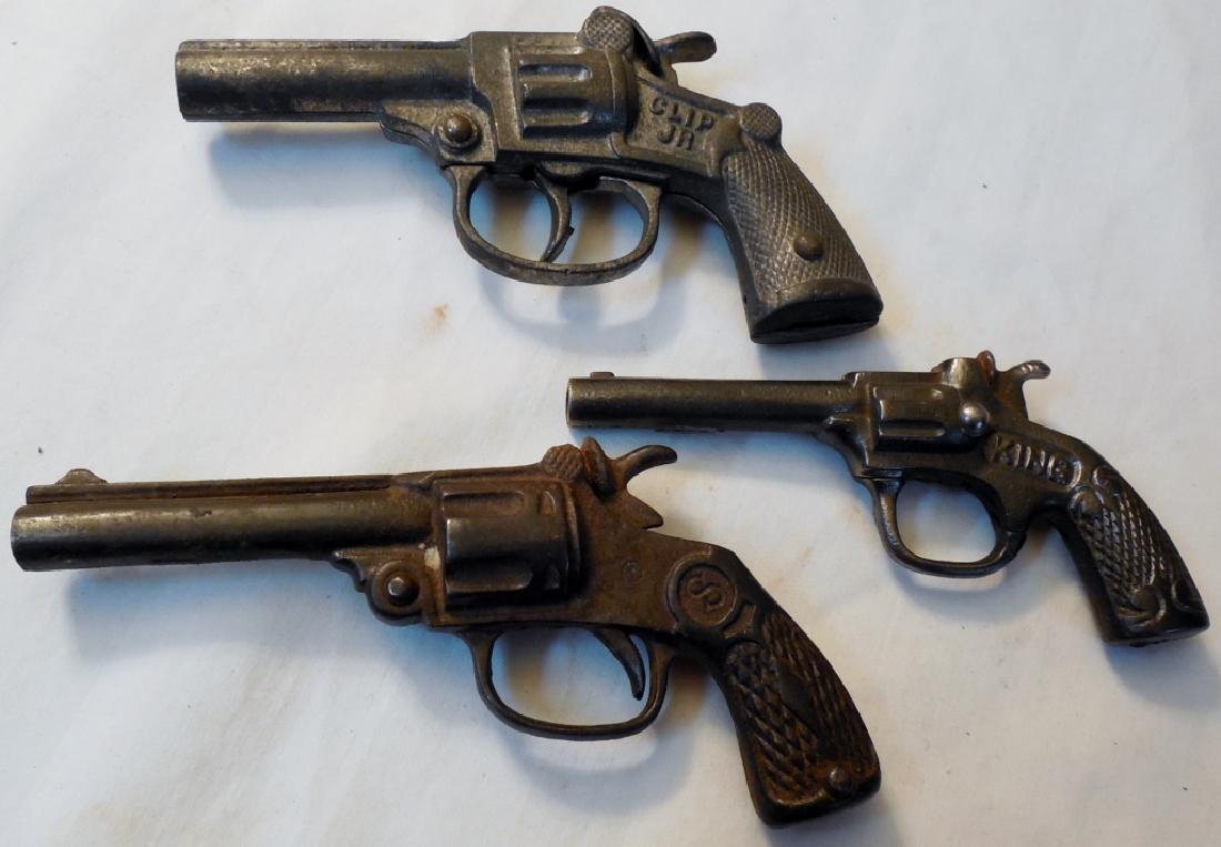Lot of 3 Early Cap Guns: Clip JR, King, and unmarked