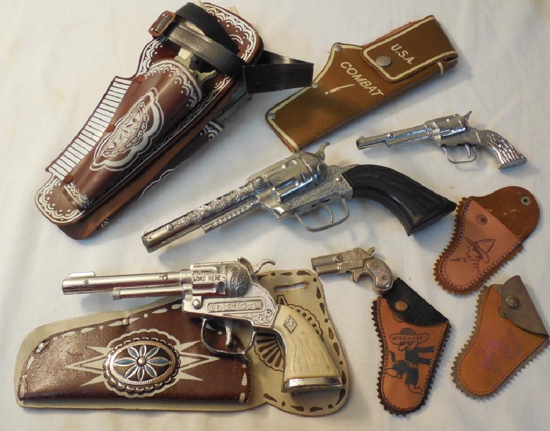 Lot of 5 Cap Guns & Various Holsters (1 of 1)