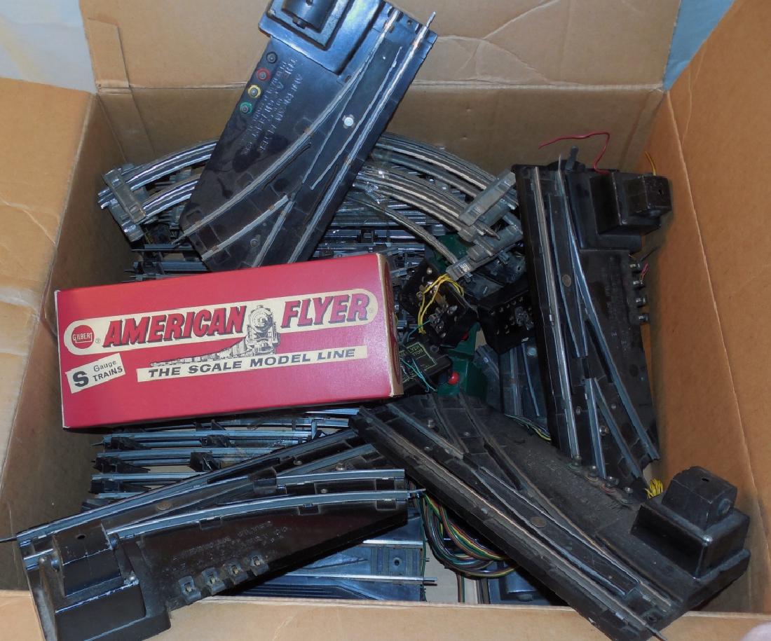 Box of American Flyer Switches and Track (1 of 2)