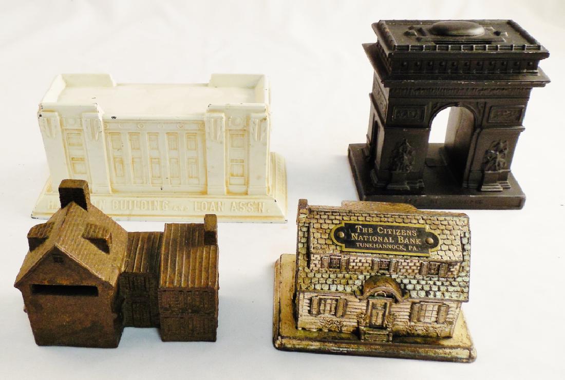 Lot of 4 Banks: Hamilton Building, Betsy Ross House, Arc of Triomphe, Citizens National Bank