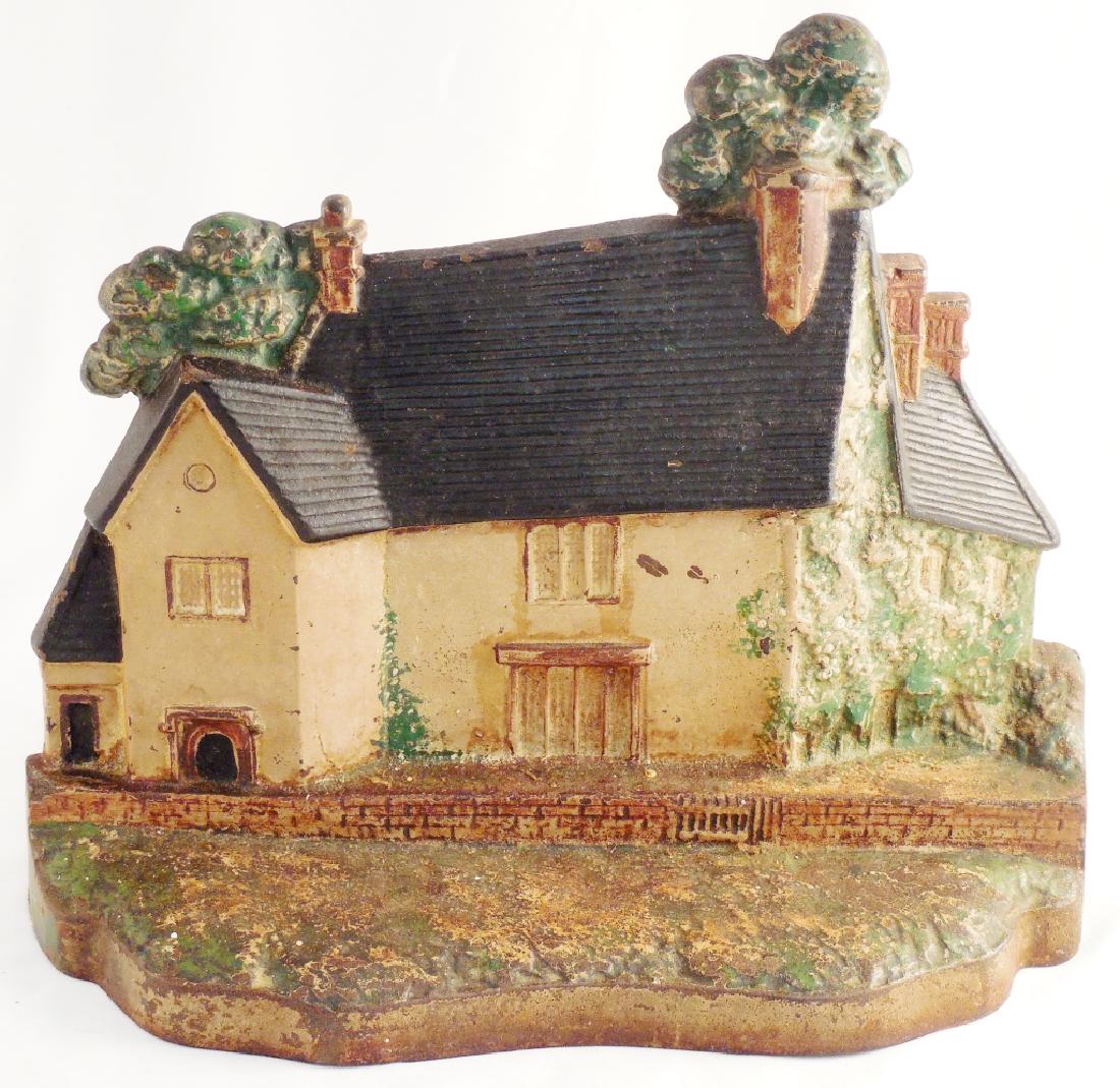 Cast Iron Doorstop Sulgrave Manor England: AM Greenblatt 1925, 8 3/4" H