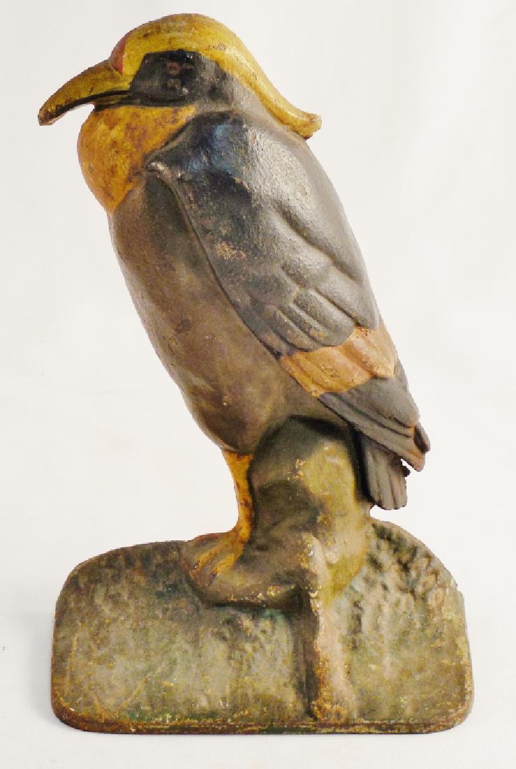 Cast Iron Doorstop Exotic Bird: 7 3/8" H
