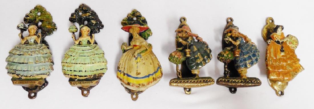 Lot of 4 Cast Iron Door Knockers: all Ladies in Gowns