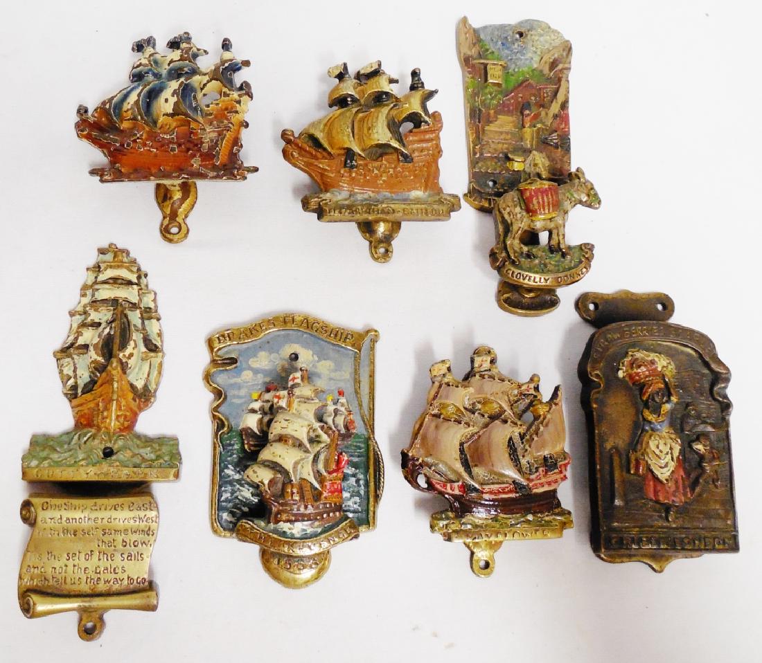 Lot of 7 Metal/Brass Door Knockers: mostly ships