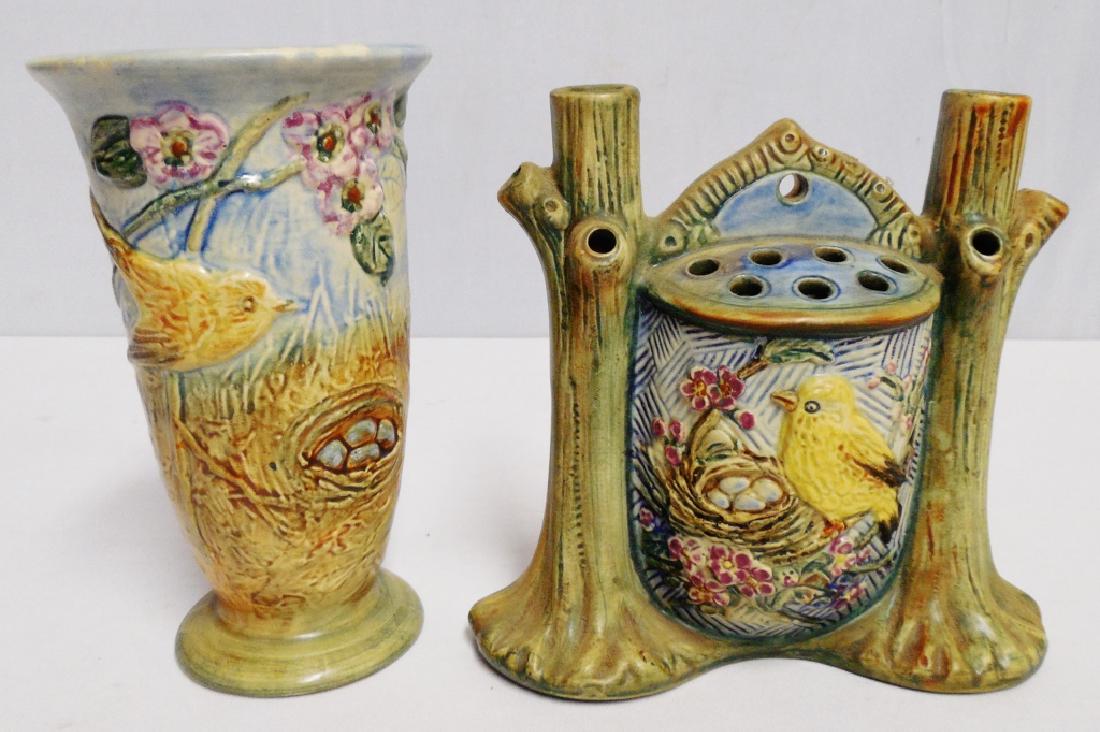 Weller Glendale Double Bud/Flower Frog Wall Pocket (1 of 2)