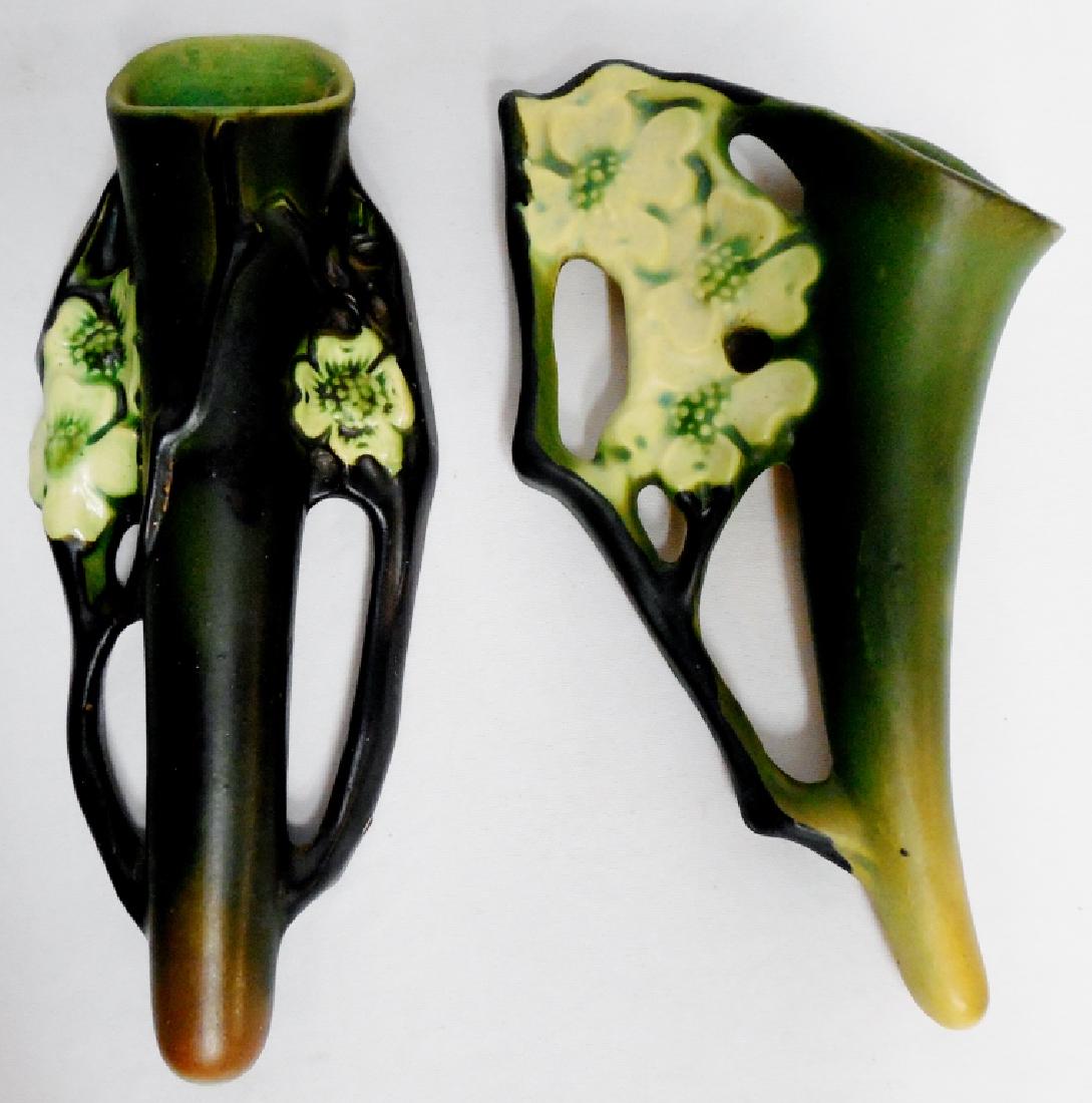 Lot of 2 Roseville Dogwood Wall Pockets (1 of 2)